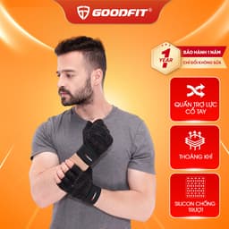 Thumbnail Găng tay tập gym nữ/nam hở ngón, bao tay tập Gym nữ/nam có quấn trợ lực cổ tay, đệm Silicone chống trượt GoodFit GF201G 1