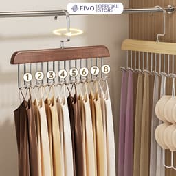 Thumbnail Móc Treo Quần Áo 8 Nhánh Gỗ Tự Nhiên FIVO FM01, Treo Đồ Lót, Cà Vạt, Thắt Lưng Gọn Gàng, Móc Xoay 360 Độ Chắc Chắn 1