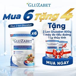 Thumbnail MUA 6 TẶNG 3 Thực Phẩm Chuyên Biệt Gluzabet 800G Cho Người Tiểu Đường,Giúp Ổn Định Đường Huyết, Tăng Cường Đề Kháng 1