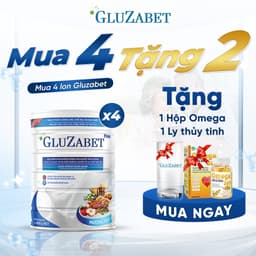 Thumbnail MUA 4 TẶNG 1 OMEGA Gluzabet Tiểu Đường - Hỗ Trợ Ổn Định Đường Huyết, Ngăn Ngừa Biến Chứng Tiểu Đường, Tăng đề Kháng 1