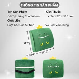 Thumbnail Gối Tựa Lưng Văn Phòng Hoạt Hình Cao Su Non Kê Lưng Đàn hồi Hỗ Trợ Cột Sống Gối kê Lưng Phù Hợp Cho Văn Phòng Sofa Ô Tô 3