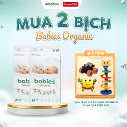 Thumbnail Combo 2 Bịch Bỉm Dán/ Bỉm Quần Babies Organic Thương Hiệu Việt, Mềm Mịn, Thấm Hút 1500ml, Đủ Size NB/S/M/L/XL/2XL/3XL 1