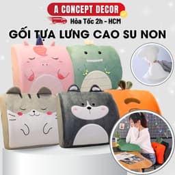 Thumbnail Gối Tựa Lưng Văn Phòng Hoạt Hình Cao Su Non Kê Lưng Đàn hồi Hỗ Trợ Cột Sống Gối kê Lưng Phù Hợp Cho Văn Phòng Sofa Ô Tô 1