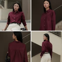 Thumbnail TheBlueTshirt - Áo sơ mi dài tay phom rộng nhiều màu cho nữ - The New Pocket Oversize Shirt - Women 2