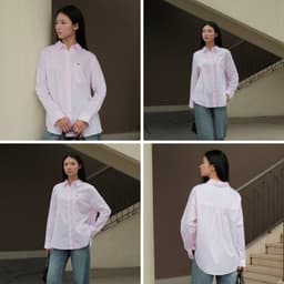 Thumbnail TheBlueTshirt - Áo sơ mi dài tay phom rộng nhiều màu cho nữ - The New Pocket Oversize Shirt - Women 3