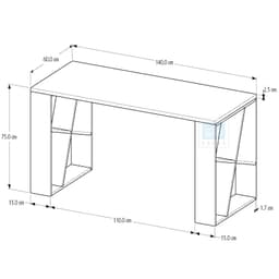 Thumbnail Bàn Làm Việc Hiện Đại SIB Decor Với Mặt Bàn Dày 25mm, 2 Chân Cách Điệu Chắc Chắn BLV51 1