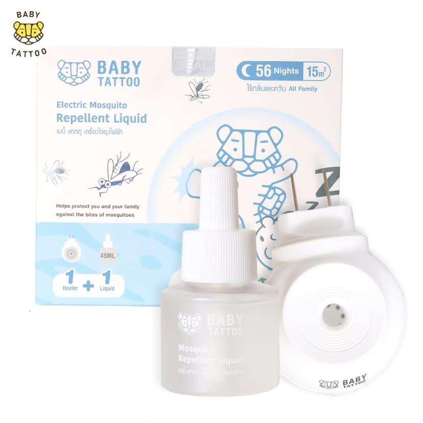 Ảnh BABY TATTOO Combo Máy Xông Và Tinh Dầu Đuổi Muỗi Không Mù Không khói 1