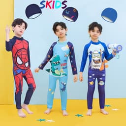 Thumbnail Bộ bơi dài tay bé trai SKIDS Đồ bơi liên thân cho bé trai đi biển đáng yêu 1