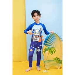 Thumbnail Bộ bơi dài tay bé trai SKIDS Đồ bơi liên thân cho bé trai đi biển đáng yêu 4
