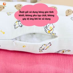 Thumbnail Gối Ôm Trẻ Em GoldCat Hoạ Tiết Ngộ Nghĩnh, Chất Liệu Muslin Dùng Cho Bé Từ 0-2Tuổi 4
