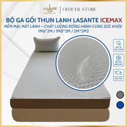 Thumbnail Bộ Ga Gối Thun Lạnh Icemax Lasante Chất Liệu Spandex+Sợi T Cool Mát Mẻ, Thấm Hút Tốt, An Toàn Cho Da 1