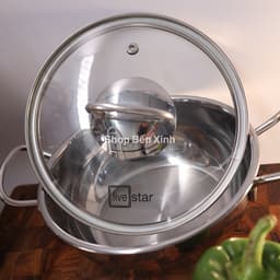 Thumbnail Nồi lẩu inox 430 cao cấp Fivestar nắp kính size 18cm | 20cm | 22cm | 24cm | 26cm | 28cm , 3 đáy sandwich phù hợp mọi bếp 4
