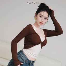 Thumbnail Set KAYLIN 2 áo kiểu xoắn eo phối áo ba lỗ chất vải thun co giản phong cách cá tính - N2432 4