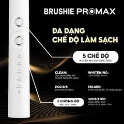 Thumbnail Bàn Chải Điện Brushie Promax phiên bản nâng cấp 2025 với 15 chế độ làm sạch, tích hợp máy rửa mặt 2in1 3
