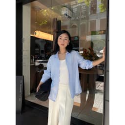 Thumbnail Áo sơ mi dáng Regular MONO TALK cổ đức, chất liệu mềm mại, thoáng mát MFOT25Y-T10005FT 4