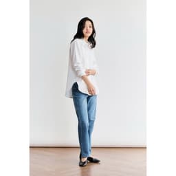 Thumbnail Áo sơ mi dáng Relax MONO TALK cổ đức, chất liệu poplin chống nhăn MFOT25Y-T10007FT 4