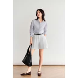 Thumbnail Áo sơ mi dáng Relax MONO TALK cổ đức, chất liệu poplin chống nhăn MFOT25Y-T10007FT 3