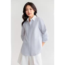 Thumbnail Áo sơ mi dáng Relax MONO TALK cổ đức, chất liệu poplin chống nhăn MFOT25Y-T10007FT 1