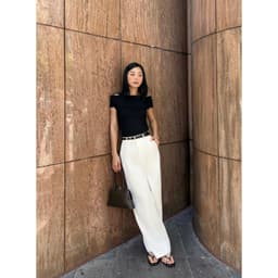 Thumbnail Quần xuông dáng đứng MONO TALK cạp ngang rốn, chất liệu tuytsi MFOT25Y-B30007FT 4