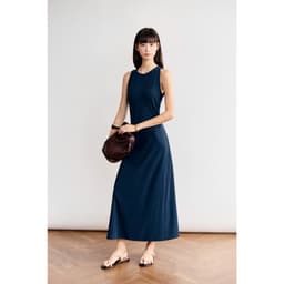Thumbnail Váy midi không tay MONO TALK dáng fit body, chất thun len ribbed co giãn MFOT25Y-O10002FT 4