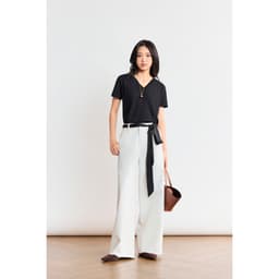 Thumbnail Áo phông cổ tim MONO TALK tay cộc, dáng relax, chất thun cotton co giãn 4 chiều T60002FT 1
