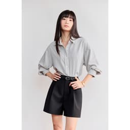 Thumbnail Quần shorts cạp cao MONO TALK dáng A, chất liệu tuýt si (kèm thắt lưng) MFOT25Y-B40001FT 4
