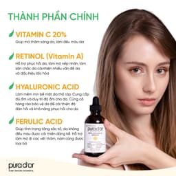 Thumbnail Serum Vitamin C 20% Hữu Cơ Hỗ Trợ Sáng Da Mờ Thâm, Hỗ Trợ Chống Lão Hoá 118ml tặng 2 scrunchies 3