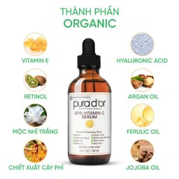 Thumbnail Serum Vitamin C 20% Hữu Cơ Hỗ Trợ Sáng Da Mờ Thâm, Hỗ Trợ Chống Lão Hoá 118ml tặng 2 scrunchies 4