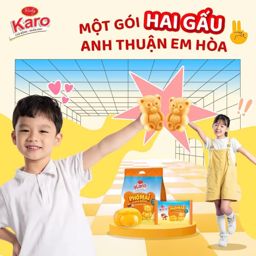 Ảnh Bánh Karo Chà Bông Hình Gấu Richy - Bánh Trứng Tươi Chà Bông Nhân Phô Mai Date 45 Ngày 4