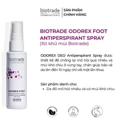 Thumbnail Xịt Khử Mùi & Kiểm Soát Mồ Hôi Chân Biotrade Odorex Foot Antiperspirant Spray 40ml – Khô Thoáng Suốt 48h 2
