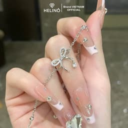Thumbnail Lắc tay bạc nữ HELINO Nơ kép treo hạt đá trang sức phụ kiện lấp lánh V36 2