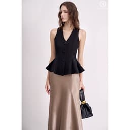 Thumbnail Áo gile peplum nút hoa nổi MOLLYNISTA thiết kế quyến rũ thanh lịch nữ tính cao cấp 2