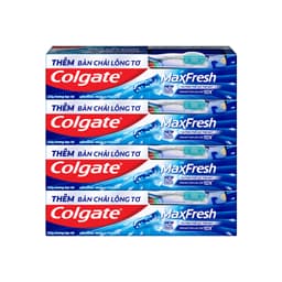 Thumbnail Bộ 4 Kem đánh răng Colgate Maxfresh bạc hà the mát 225g/tuýp tặng bàn chải đánh răng lông mềm 2