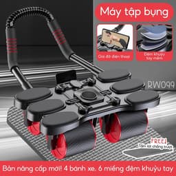 Thumbnail Tặng tấm lót [RW100-RW099] - Dụng cụ tập bụng 4 bánh ,Con lăn cao cấp đa năng  hỗ trợ thon gọn 3