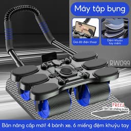 Thumbnail Tặng tấm lót [RW100-RW099] - Dụng cụ tập bụng 4 bánh ,Con lăn cao cấp đa năng  hỗ trợ thon gọn 4