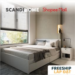 Thumbnail MOLTENI, Giường ngủ có ngăn kéo, 1m2 BED_001, 210x35cm, Giường ngủ gỗ Scandi Home 1