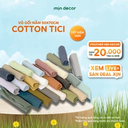 Thumbnail Vỏ Gối Nằm Cotton Tici Mịn Decor, Kích Thước 50x70cm Màu Trơn Mềm Mịn, Không Khoá Kéo 1