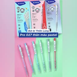 Thumbnail Combo 5/10/20 Bút bi Thiên Long Pro 027 TL-105 - Bút bi 3 màu mực, thân bút pastel thời trang 1