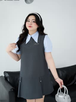 Thumbnail Đầm suông cá eo phối xanh BIGSIZE (55kg đến 95kg) – 25HYD211 - [BU Bigsize Young] 3