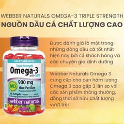 Thumbnail Viên Uống Omega3, Viên Uống Dầu Cá Hỗ Trợ Sức Khỏe Webber Naturals Triple Strength Omega-3 / Omega-3 With CoQ10 4