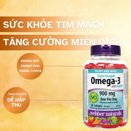 Thumbnail Viên Uống Omega3, Viên Uống Dầu Cá Hỗ Trợ Sức Khỏe Webber Naturals Triple Strength Omega-3 / Omega-3 With CoQ10 3