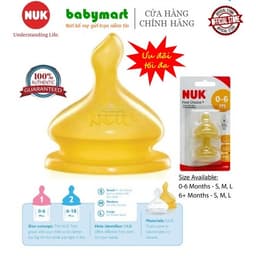Thumbnail Bộ 2 ty thay bình sữa Nuk cao su đủ size 1