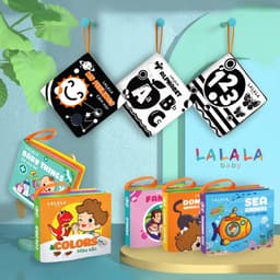 Thumbnail Sách Vải Cho Bé Sơ Sinh Lalababy, An Toàn Tuyệt Đối Cho Bé, Kích Thước 12x11cm, 8 Mặt Sột Soạt 1