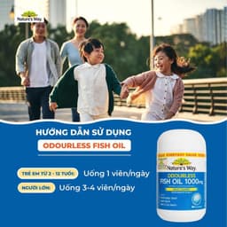 Thumbnail Viên Uống Dầu Cá Nature’s Way Odourless Fish Oil 1000mg Hỗ Trợ Tốt Cho Mắt Và Não Không Mùi Hộp 80 viên/ 200 Viên 2