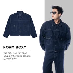 Thumbnail Áo khoác jean nam DOL phom Boxy rộng CAPMAN CLUB, áo khoác denim cho nam trẻ trung 1