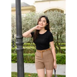 Thumbnail Áo phông nữ màu trơn dáng vừa - Áo thun trơn nữ cotton 4 chiều - LOZA G0168 4