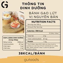 Thumbnail Bánh gạo lứt GUfoods vị Nguyên bản GUfoods - Không chiên dầu, Không đường, Eat clean, Healthy, Tập gym (170g/300g/510g) 3