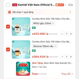 Thumbnail Combo Bình Sữa Kamidi Cho Bé Chống Sặc Và Đầy Hơi Hiệu Quả Giúp Bé Ti Được Ở Mọi Tư Thế 1