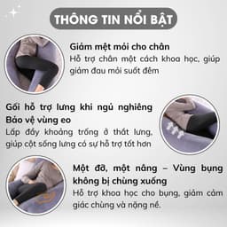 Thumbnail Gối Chữ U Cho Bà Bầu Cao Cấp Đa Năng Gối Ôm Chữ U Vải Nhung Mềm Mại Hỗ Trợ Mẹ Bầu Định Hình Tư Thế Ngủ Thoải Mái Khi Nằm 4