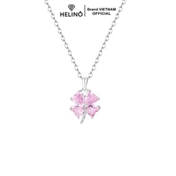 Thumbnail Dây chuyền bạc nữ HELINO Cỏ bốn lá đính Đá Hồng Pink Clover Trang sức lấp lánh C60 1